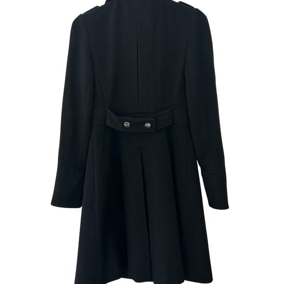 Diane von Furstenberg Womens Vintage Wool Cashmere Military Coat Sz. 2 Black - Picture 2 of 16